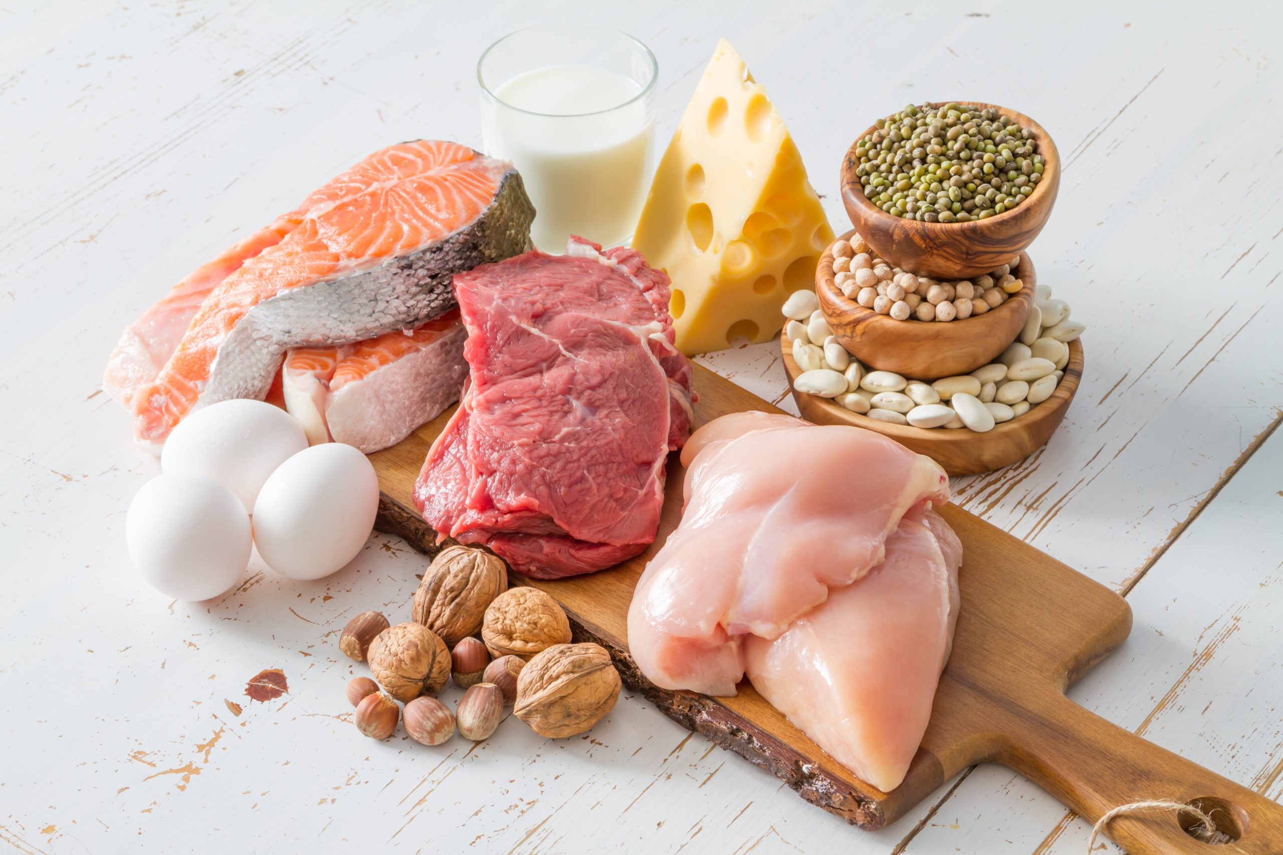 Lean meats are high protein foods.