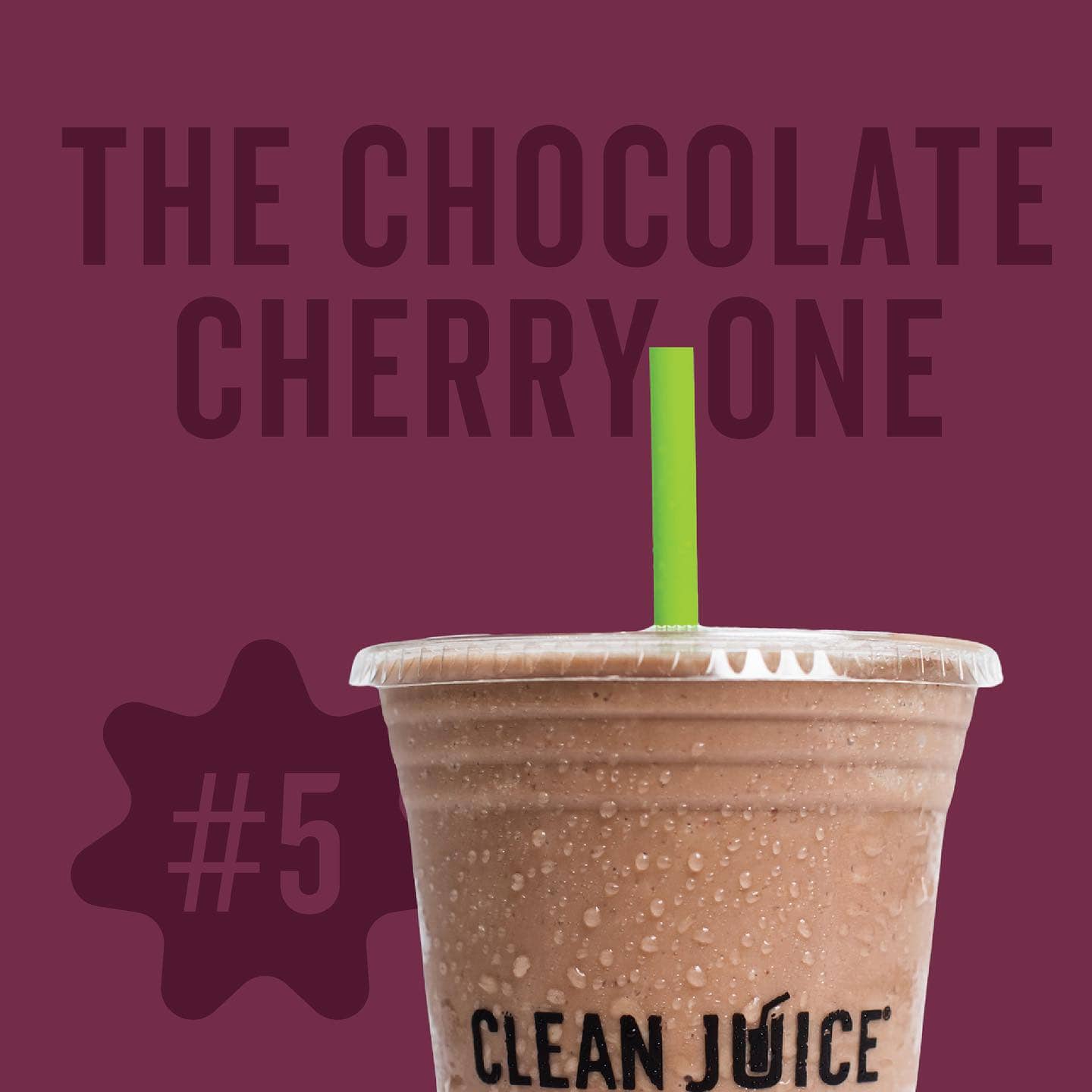 Brown The Chocolate Cherry One smoothie from Clean Juice